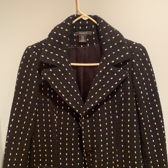Arden B. Black and White Wool Coat - Picture 2 of 6
